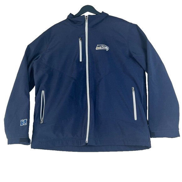 NFL Other - Seattle Seahawks NFL Jacket Mens XL Full Zip Navy Blue Windbreaker Rain